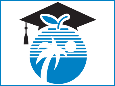  Palm tree and sun inside of an apple with a graduation cap (BCPS logo)